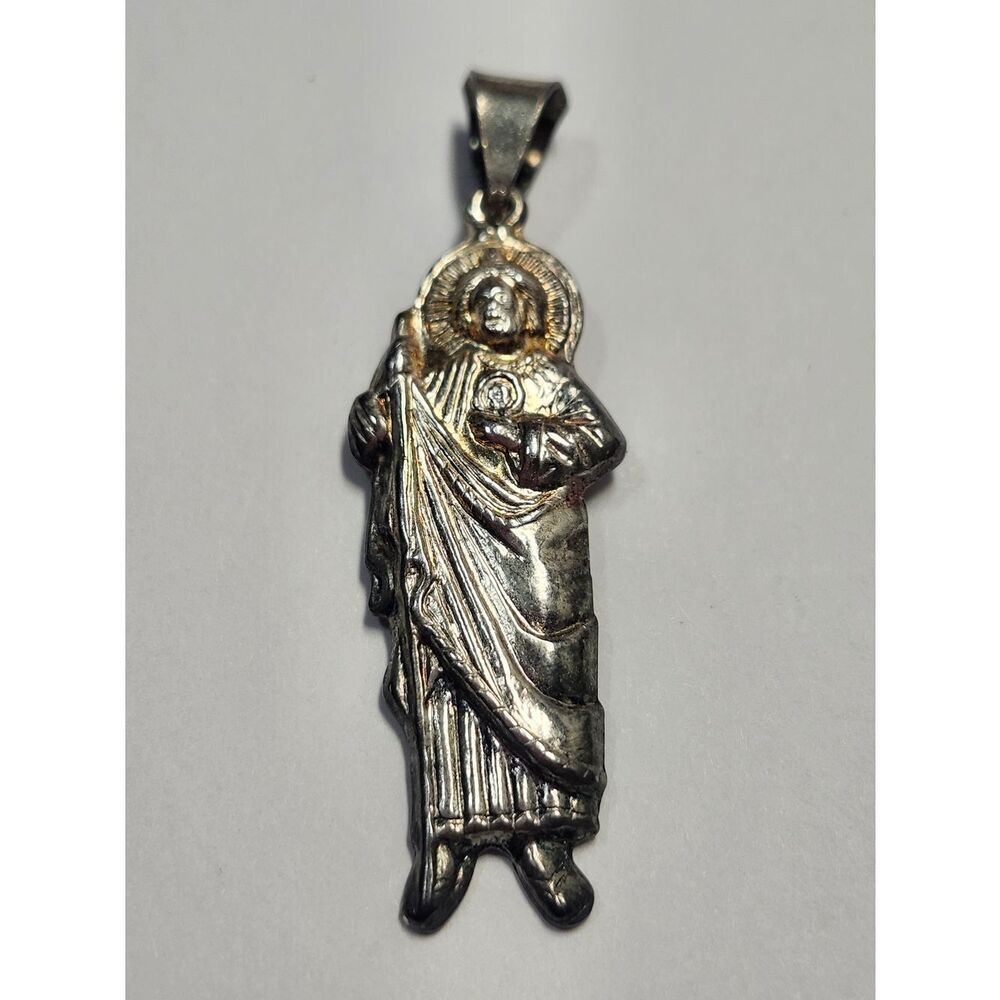 San Judas Tadeo .925 Sterling Silver Pendant - St. Jude Thaddeus .925 Sterling